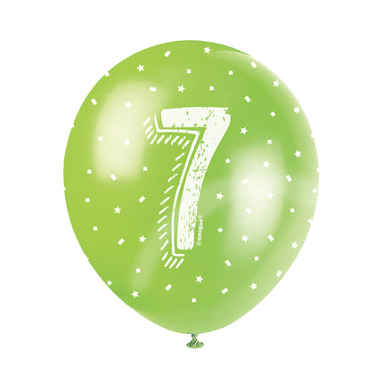 Palloncini 7 anni Coriandoli 30cm 5pz