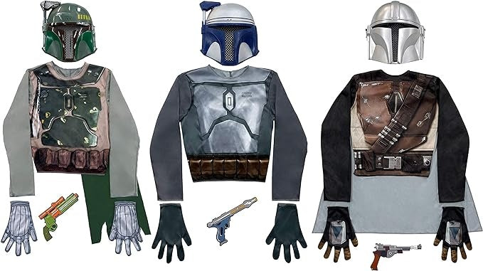 Set di costumi da cacciatori di taglie di Star Wars 19 pezzi