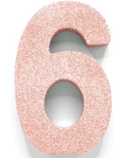 Decorazione da tavolo oro rosa Figura 6 Glitter 20,5 cm