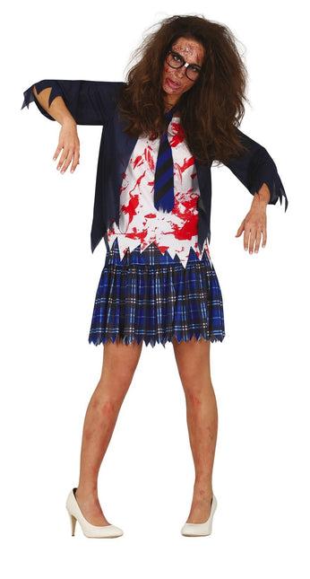 Costume di Halloween da studentessa zombie da donna