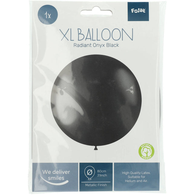 Palloncino nero metallizzato Onyx Black 80 cm