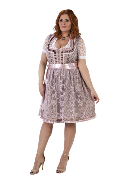 Abito Dirndl Rosa Oktoberfest Donna 2 Pezzi