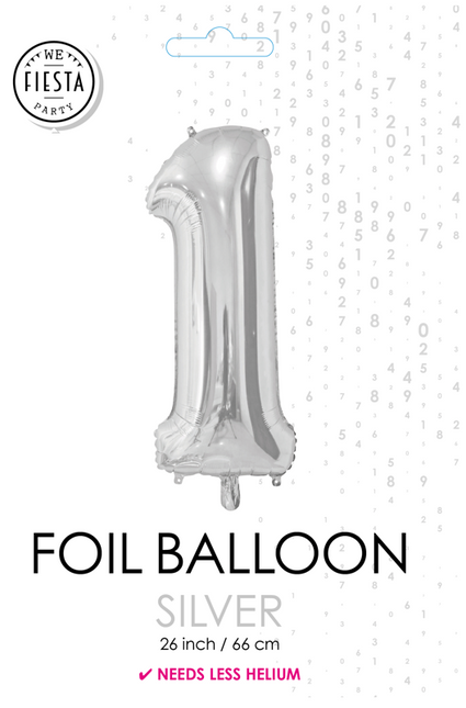 Pallone in foil Figura 1 Argento 66cm