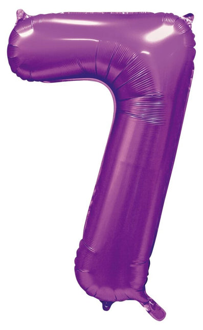 Palloncino numero viola 7 anni lucido 86 cm