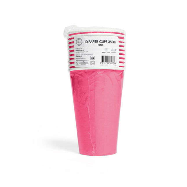 Bicchieri di carta fucsia 350ml 10pz