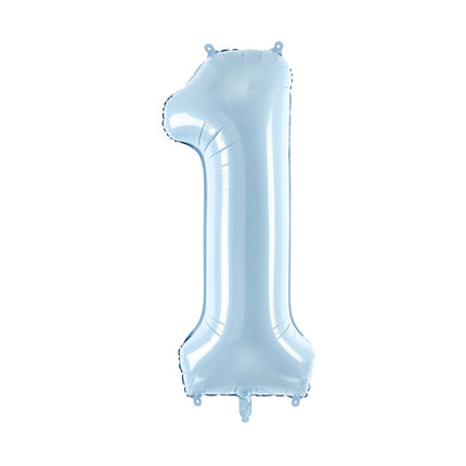 Palloncino 1 Anno Figura Azzurro Vuoto 72cm