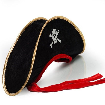 Cappello da pirata nero rosso