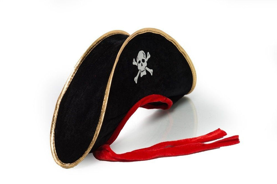 Cappello da pirata nero rosso