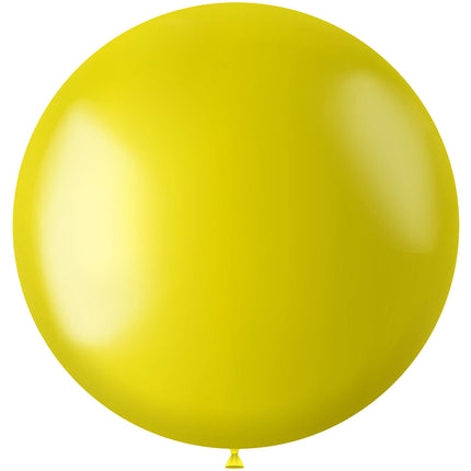 Palloncino giallo metallizzato Zesty Yellow 80 cm