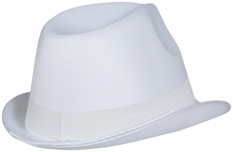 Cappello da gangster bianco con fascia