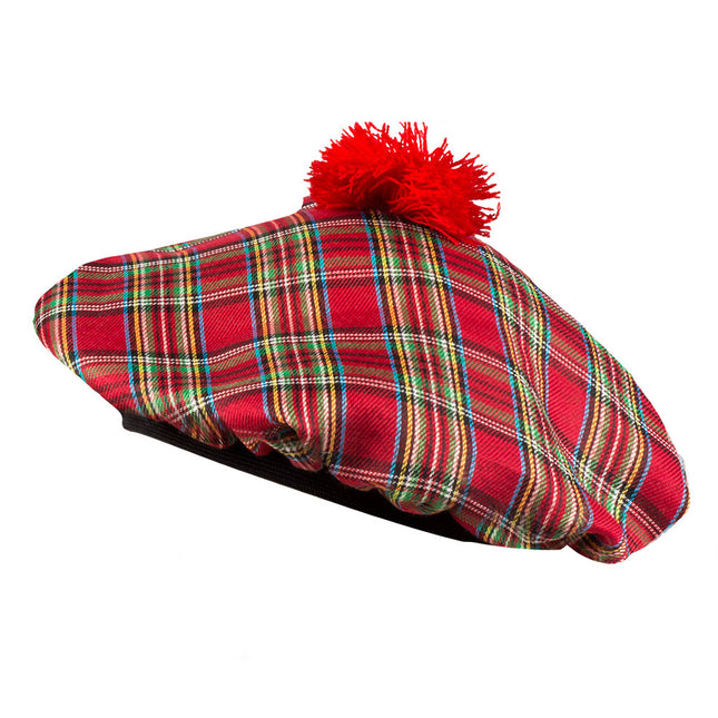 Berretto rosso Tartan