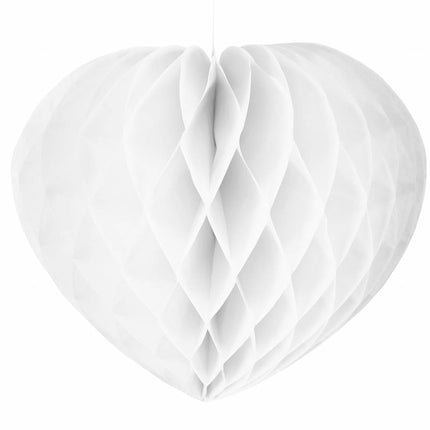 Cuore bianco a nido d'ape 30 cm