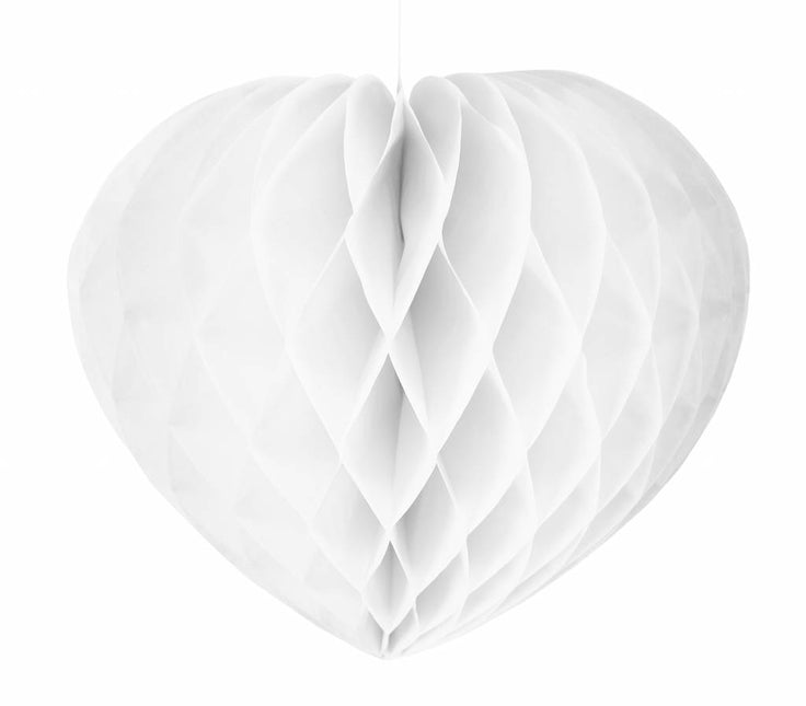 Cuore bianco a nido d'ape 30 cm