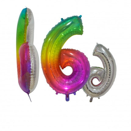 Pallone in foil Figura 6 Arcobaleno Trasparente 66cm