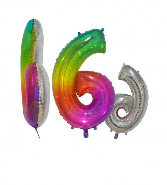 Pallone in foil Figura 6 Arcobaleno Trasparente 66cm