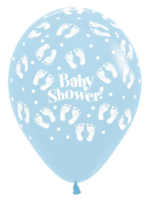 Palloncini Baby Shower Orme Pastello Matte Mix 30cm 25pz