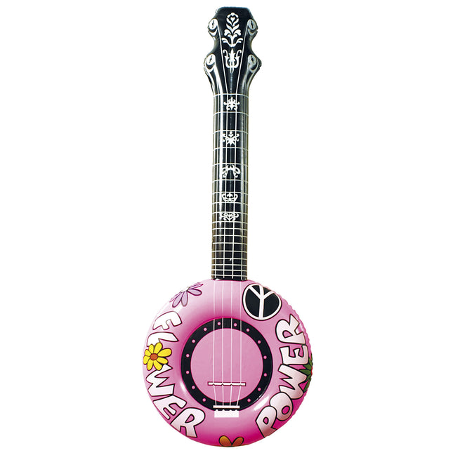 Hippie 60S Finto Banjo Rosa Gonfiabile 1m