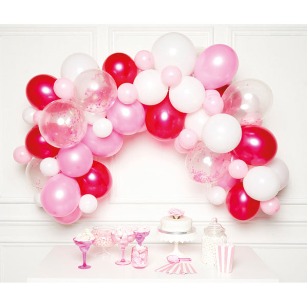 Arco di palloncini Rosso Rosa Bianco