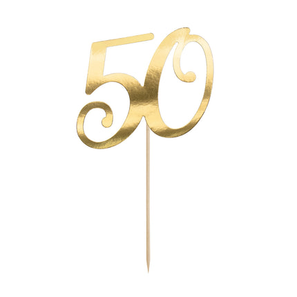 Cake topper 50 anni oro 20,5 cm