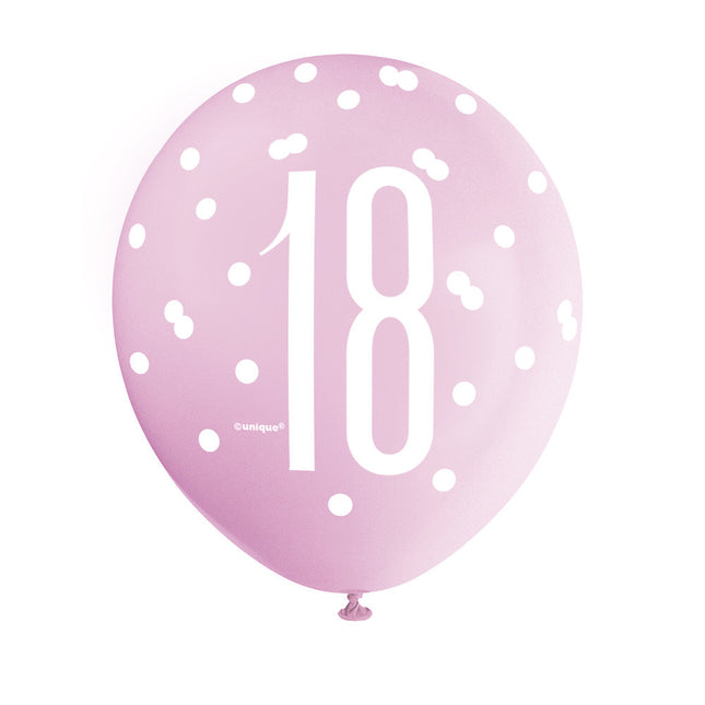 Palloncini 18 anni a pois 30cm 6pz