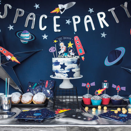 Cake topper Space 24,5 cm 7 pezzi