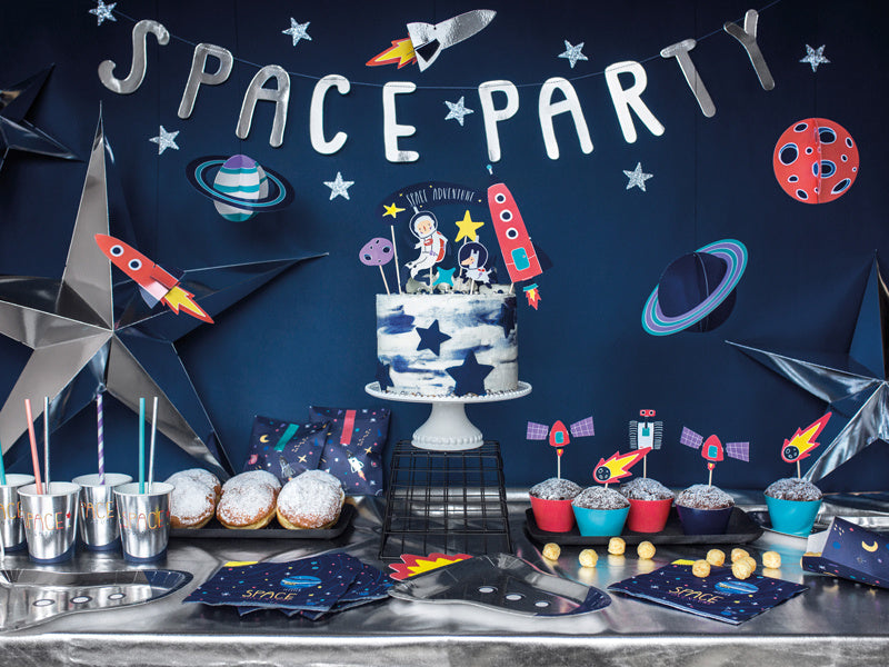 Cake topper Space 24,5 cm 7 pezzi