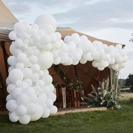 Arco di palloncini bianco XL fai da te