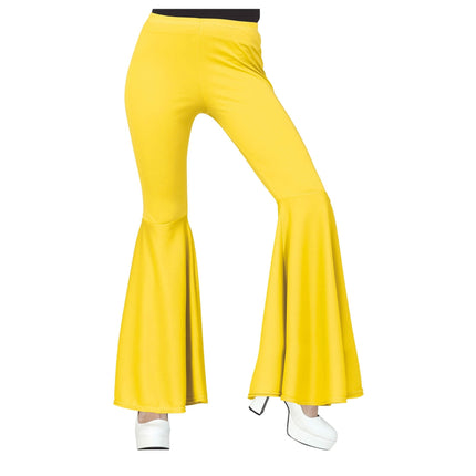 Pantaloni Disco 70S Giallo Donna