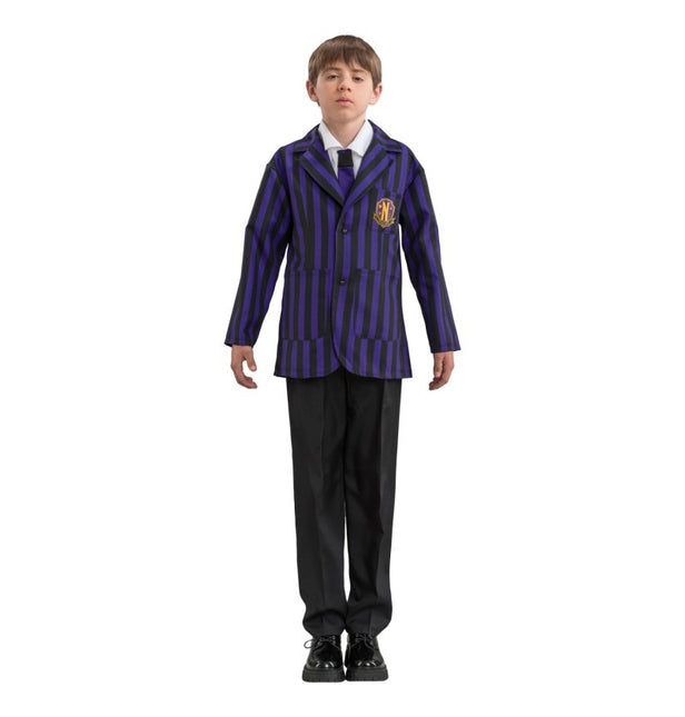 Costume Mercoledì Uniforme scolastica Nero/Viola Ragazzo