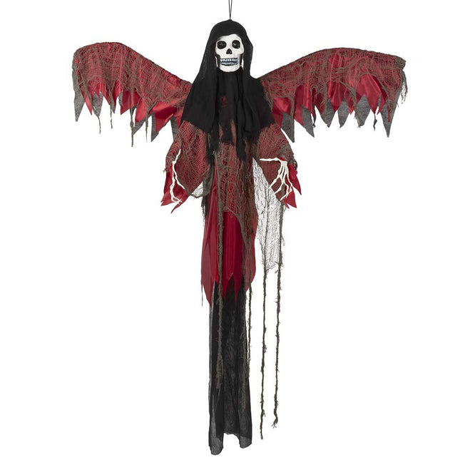 Scheletro volante di Halloween rosso 198 cm