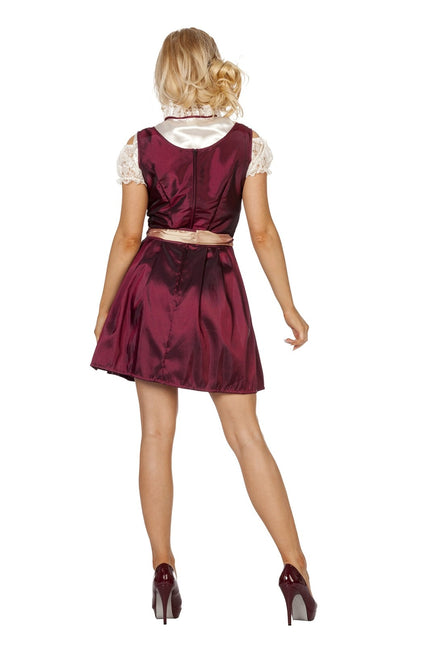 Abito Dirndl Rosso Bordeaux Oktoberfest Donna