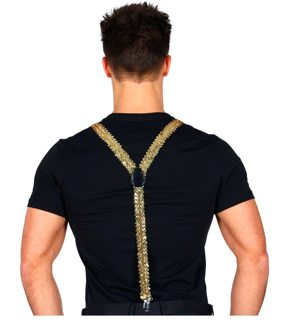 Bretelle con paillettes oro