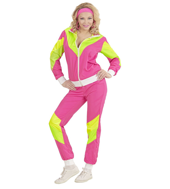 Tuta da ginnastica Neon 80S Verde Rosa