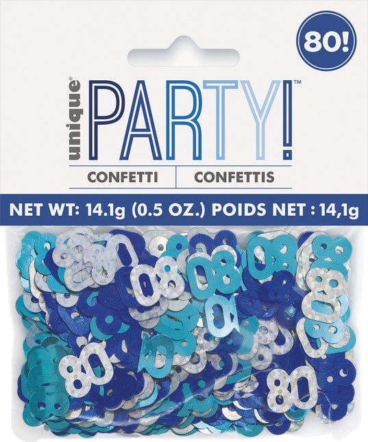 80 Years Confetti Bag Blu 14gr