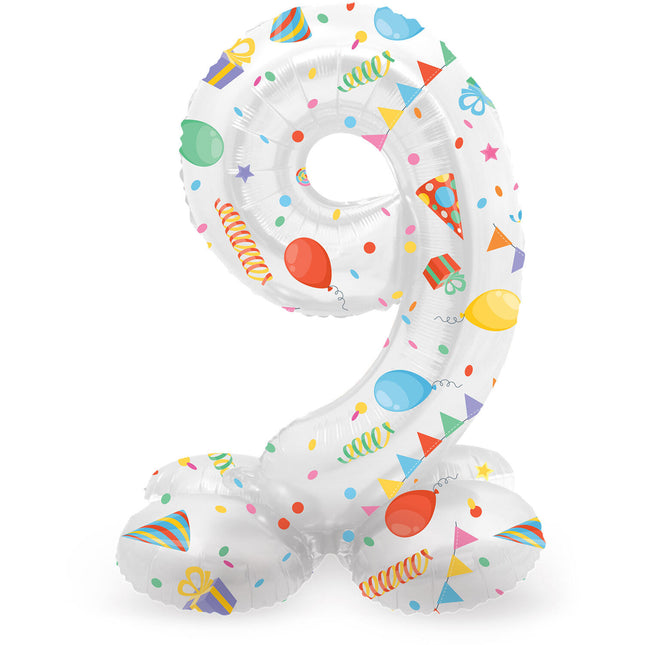 Palloncino Numero 9 Anni con Vuoto Standard 72cm