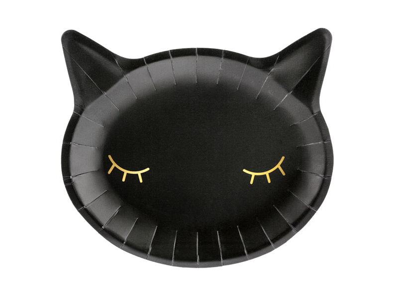 Piatti di Halloween Gatto Nero 22cm 6pz