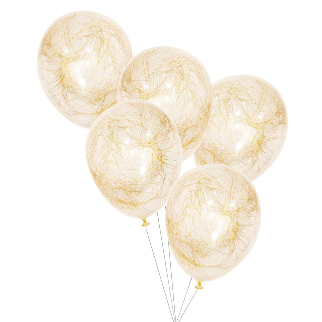 Palloncini coriandoli oro Angeli Capelli 30cm 5pz