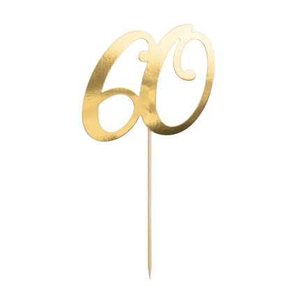 Cake topper 60 anni oro 21 cm