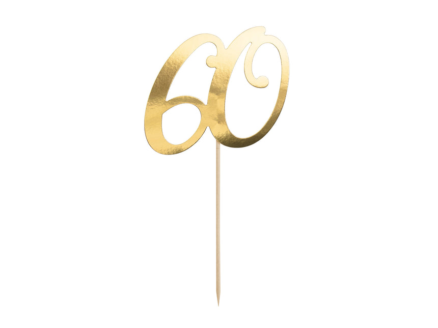 Cake topper 60 anni oro 21 cm