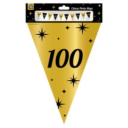 Bandiera 100 anni oro nero 10m