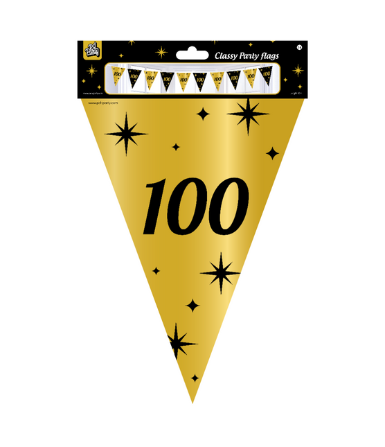 Bandiera 100 anni oro nero 10m