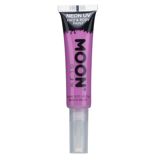 Moon Glow Neon UV Face Paint con applicatore viola intenso 15ml