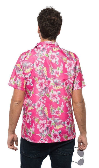 Camicia hawaiana rosa