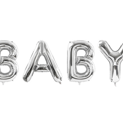 Set di palloncini a forma di lettera Baby Silver Vuoto 2,62 m