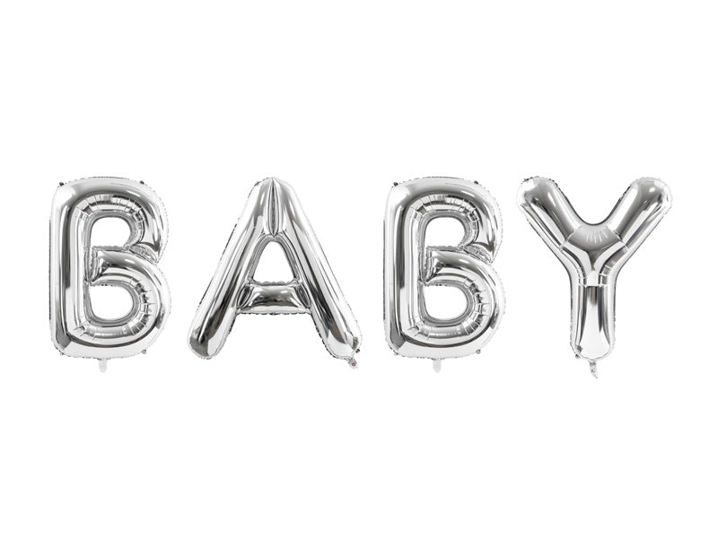 Set di palloncini a forma di lettera Baby Silver Vuoto 2,62 m