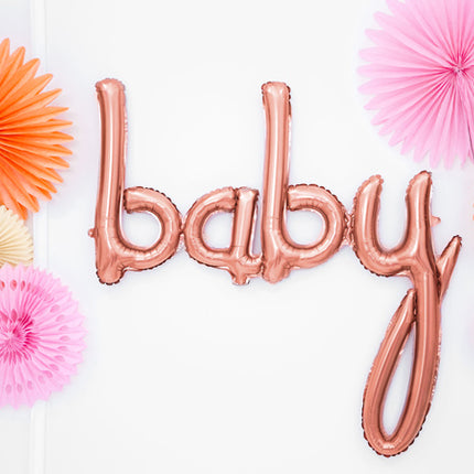 Set di palloncini a forma di lettera Baby Rose Gold vuoti da 75,5 cm