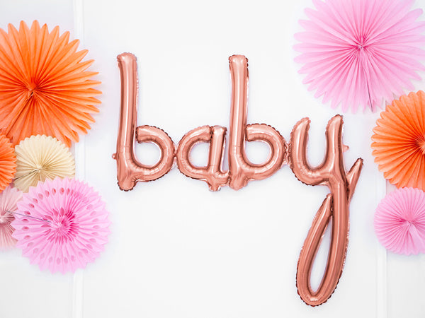 Set di palloncini a forma di lettera Baby Rose Gold vuoti da 75,5 cm