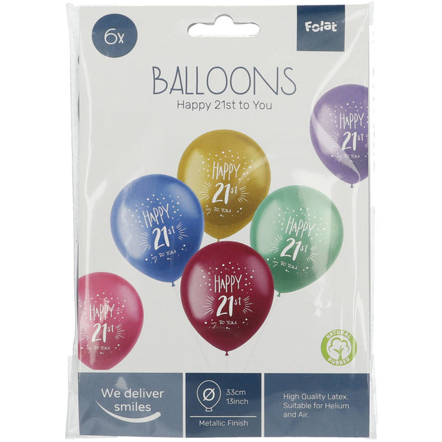 Palloncini 21 anni Happy 21th 33cm 6pz