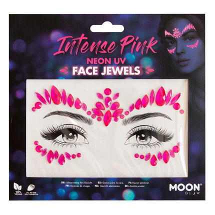 Moon Glow Neon UV Gioielli per il Viso Rosa Intenso