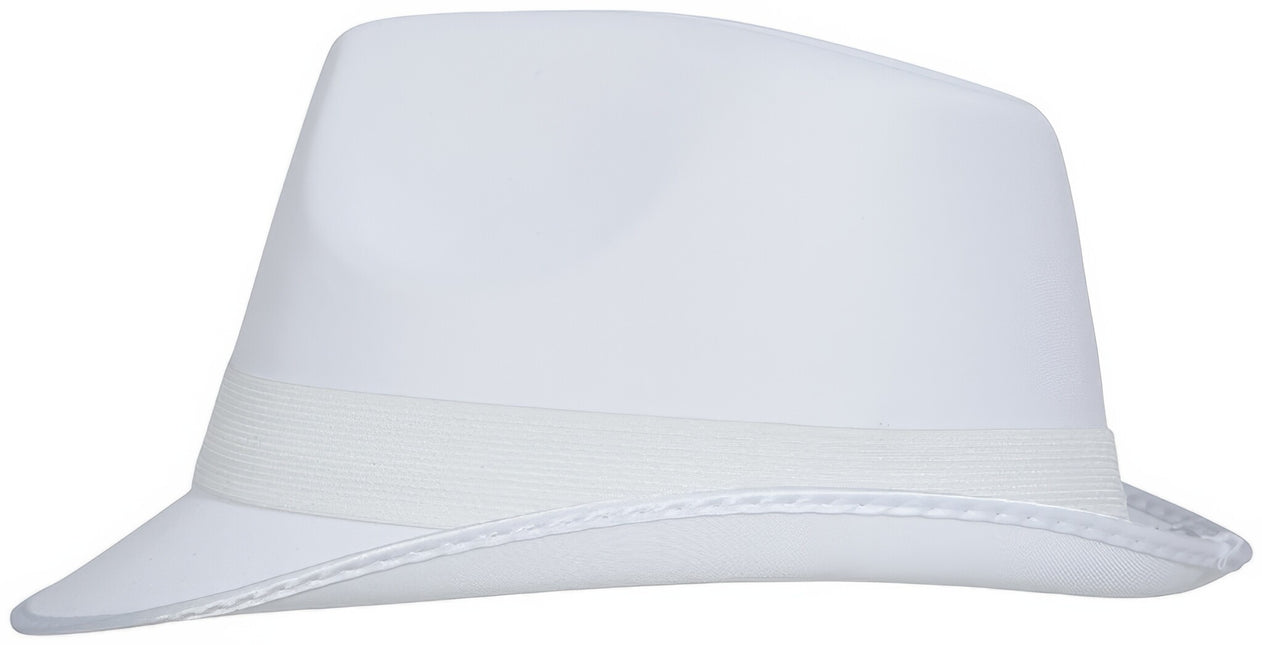 Cappello da gangster bianco con fascia